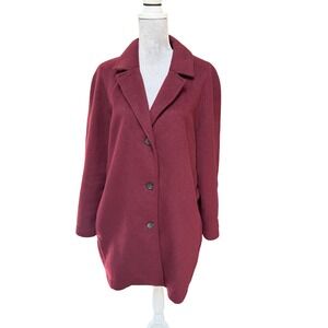 Banana Republic Burgundy L Wool Blend Jacket Minimalist Quiet Luxury Fall Winter